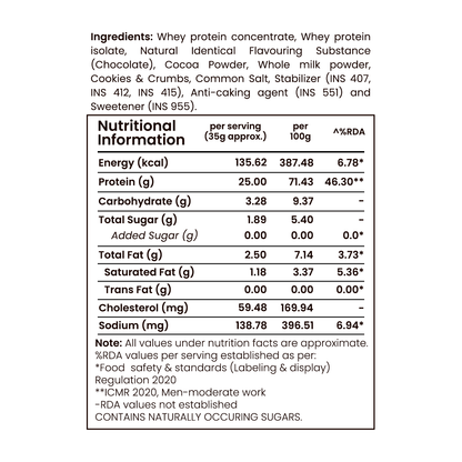 Barsana Magic and Nutritional information label for a protein product with ingredients listed.