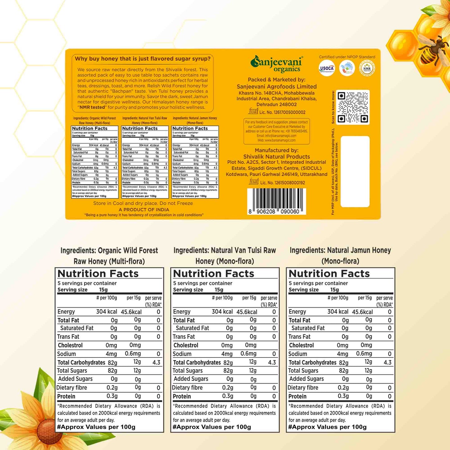 Himalayan Nectar Honey Assorted Pack (15x15g)