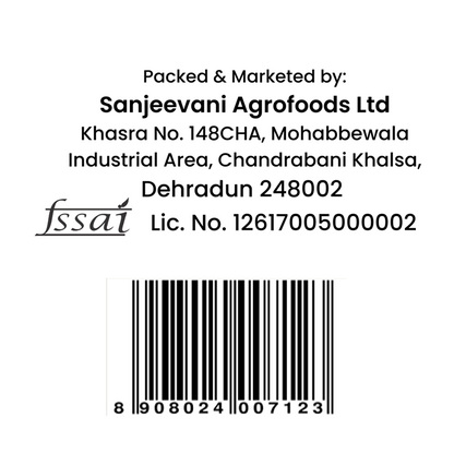 Barsana Magic and Label with Sanjeevani Agrofoods Ltd information and a barcode on a white background