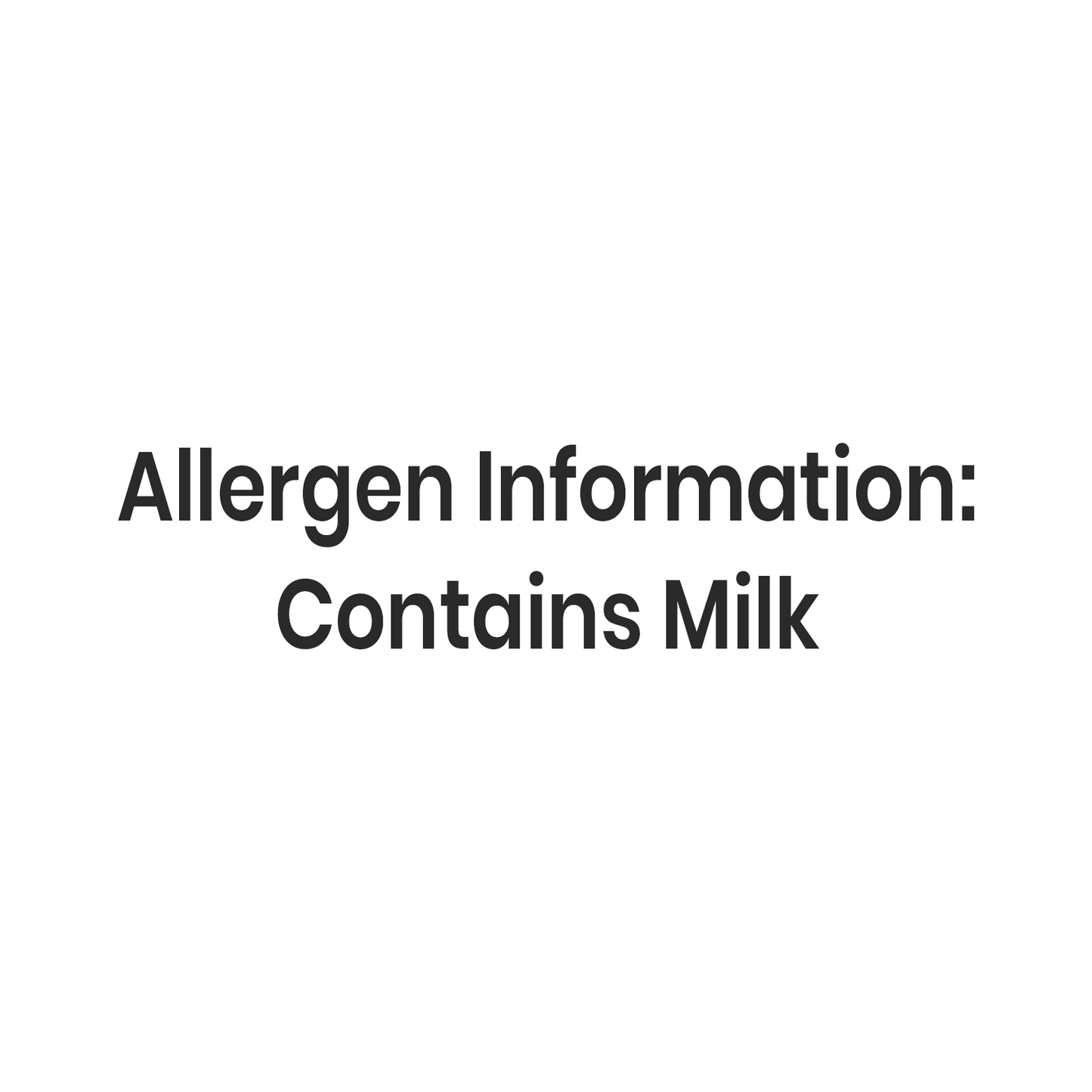 Barsana Magic and  Text indicating allergen information for milk on a white background