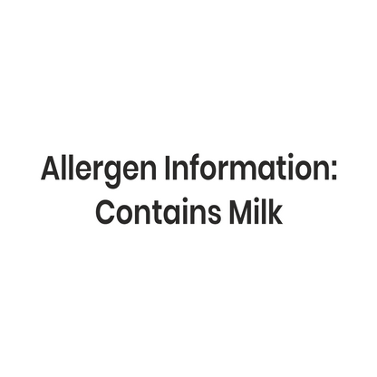 Barsana Magic and  Text indicating allergen information for milk on a white background