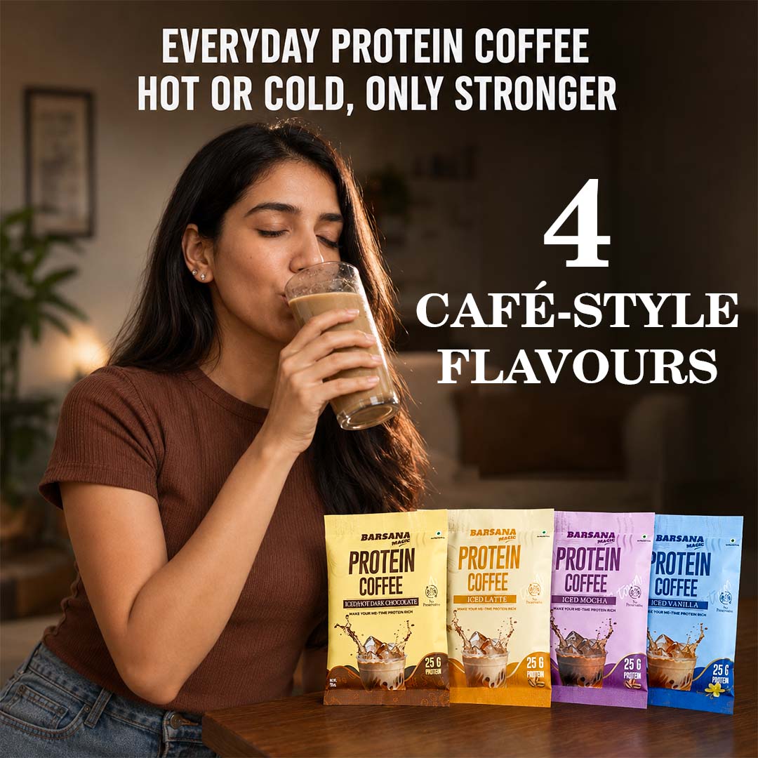 Assorted Whey Protein Coffee Pack -24 sachets| Vanilla, Mocha, Latte and Chocolate | 4 Flavour Combo