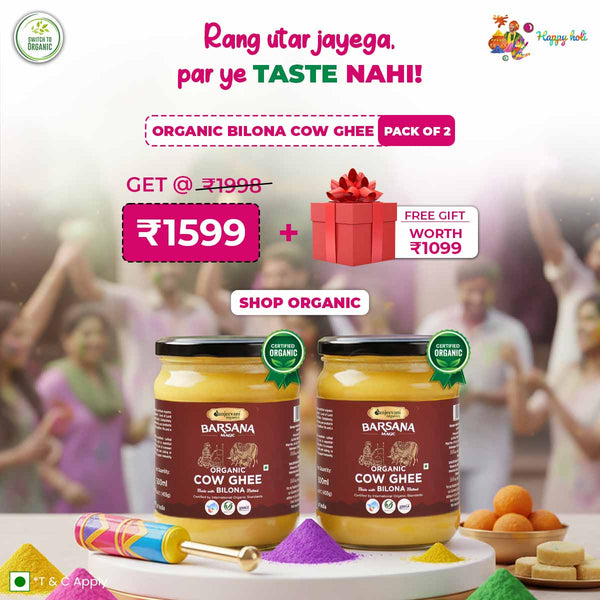 Organic Bilona Cow Ghee 500mlx2 | Free Surprise Gift