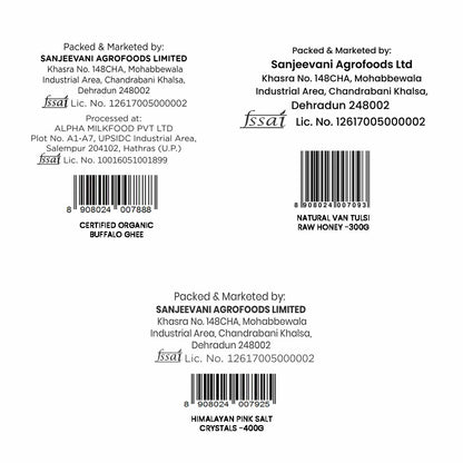 Barsana Magic and  Back of a product packaging with branding, product details, and barcodes.