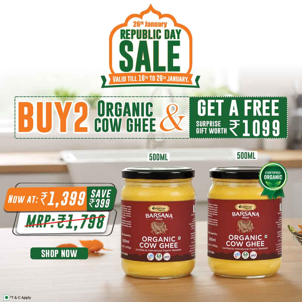 Organic Cow Ghee 500mlx2 | Free Surprise Gift