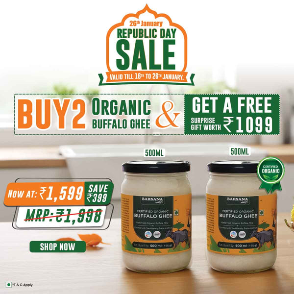 Organic Buffalo Ghee 500mlx2 | Free Surprise Gift