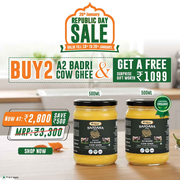 Organic A2 Badri Cow Ghee 500mlx2 | Free Surprise Gift