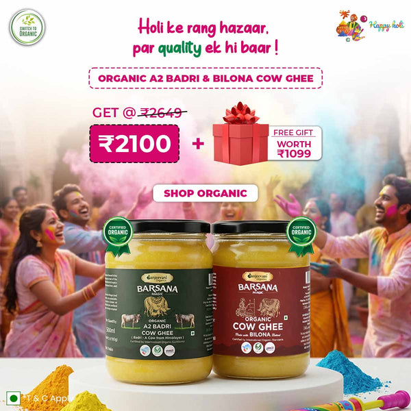 Organic A2 Badri & Bilona Cow Ghee 500mlx2 |Free Surprise Gift