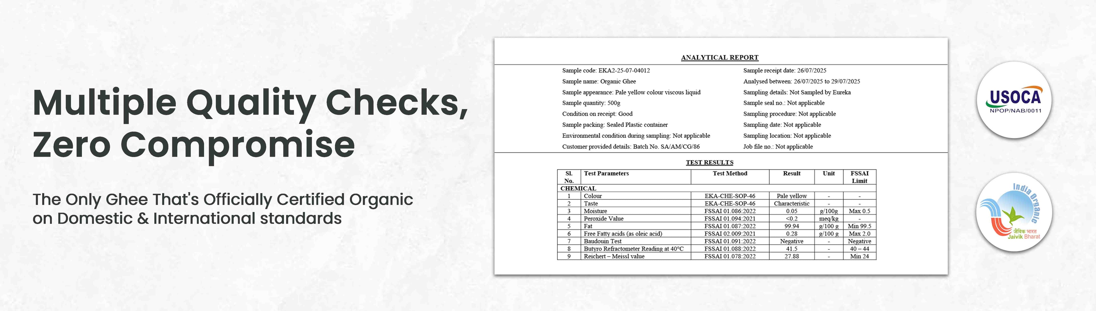 Barsana Magic and Product label with certification details and quality assurance text on a white background
