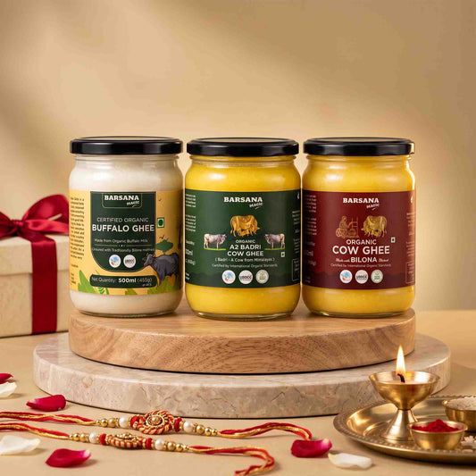 Organic A2 Badri, Bilona, Buffalo Ghee - Pack of 3 - 500ml