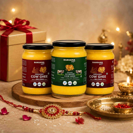 Organic A2 Badri Cow Ghee 1pc. + Organic Bilona Cow Ghee 2pcs.( Pack of 3 )