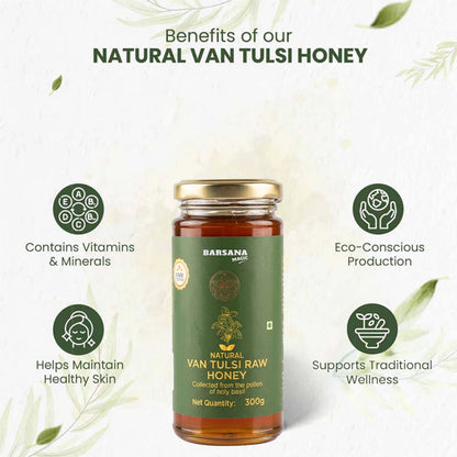 Organic Bilona Cow Ghee and Natural Van Tulsi Raw Honey (Pack of 2)