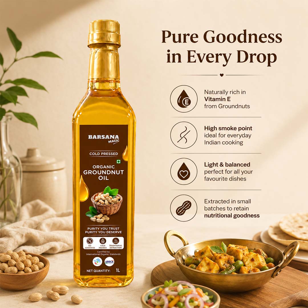Cold Pressed Organic Groundnut Oil 1L