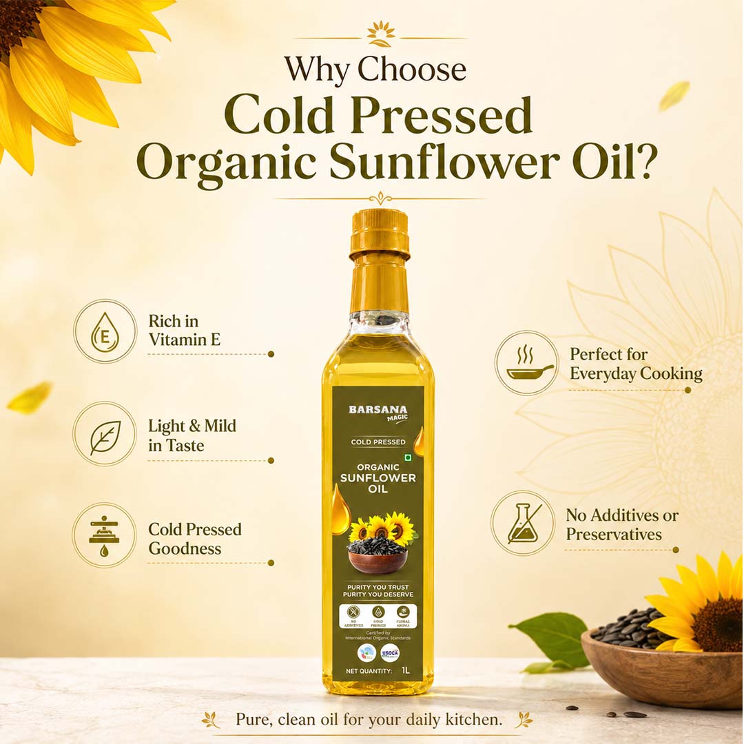 Cold Pressed Sunflower Oil 1L | Certified Organic