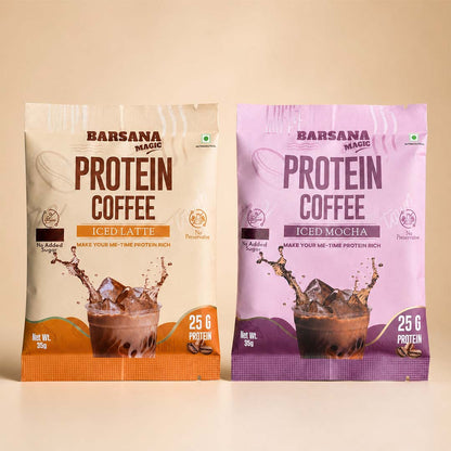Caffeinated Whey Protein Coffee Combo – Iced Mocha + Iced Latte
