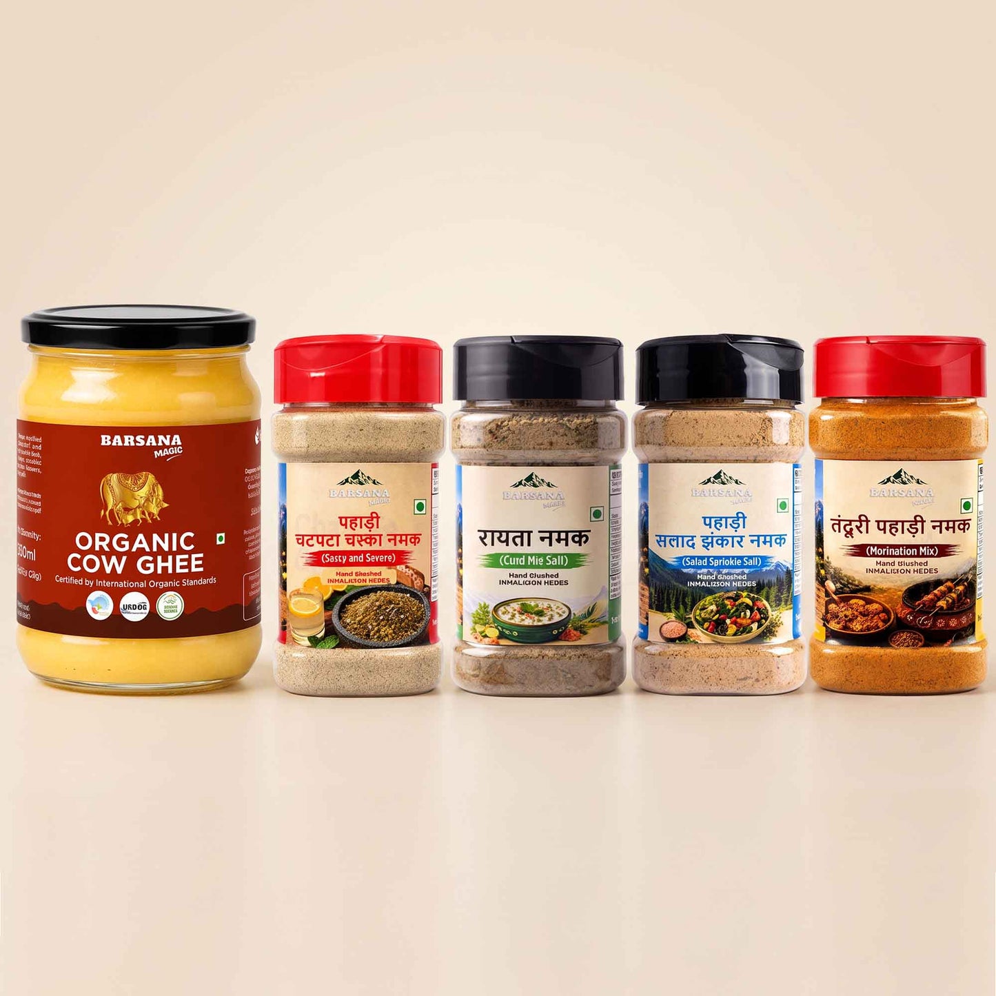 Organic Cow Ghee 500ml + Himalayan Pahadi Namak Pack of 4