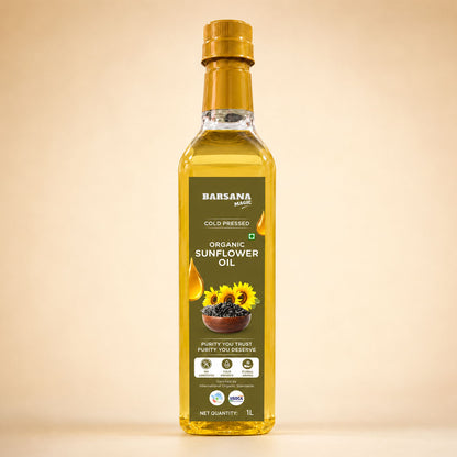 Cold Pressed Sunflower Oil 1L | Certified Organic