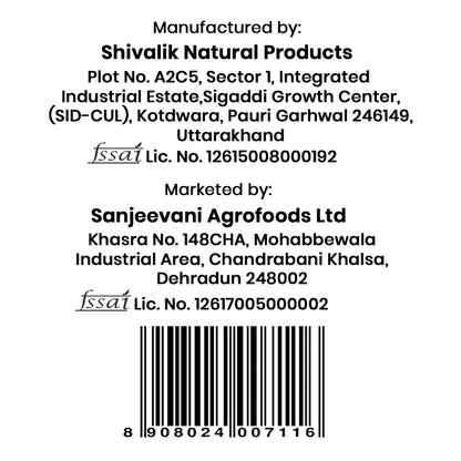 Barsana Magic and Product label with Shivalik Natural Products and Sanjeevani Agrofoods Ltd information and a barcode.