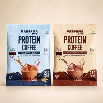 Non-Caffeinated Whey Protein Combo – Iced Vanilla + Hot Dark Chocolate