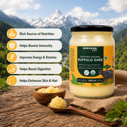 Organic Buffalo Ghee | Churned With Traditional Bilona Method