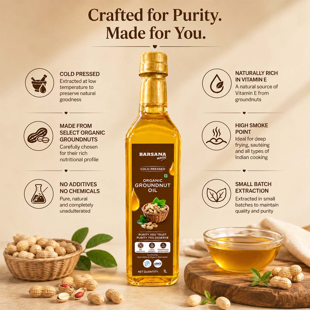 Cold Pressed Organic Groundnut Oil 1L