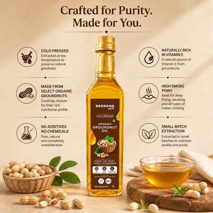 Cold Pressed Organic Groundnut Oil 1L