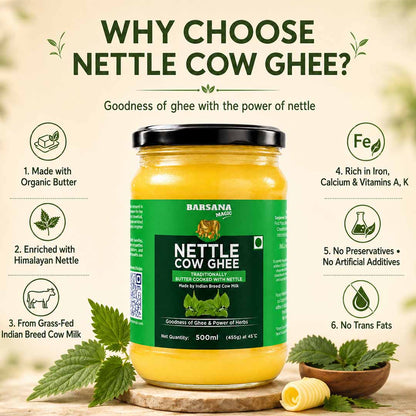 Organic Nettle Cow Ghee 500ml
