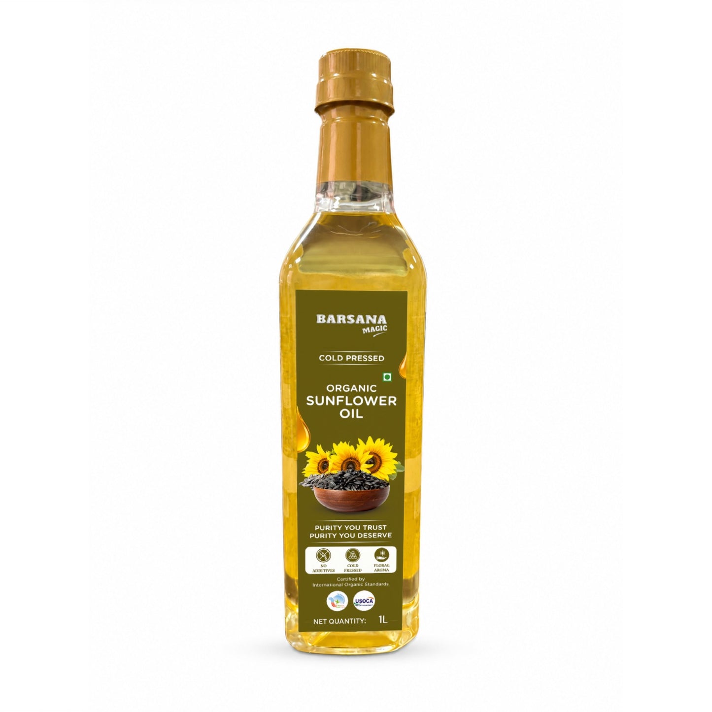 Cold Pressed Sunflower Oil 1L | Certified Organic