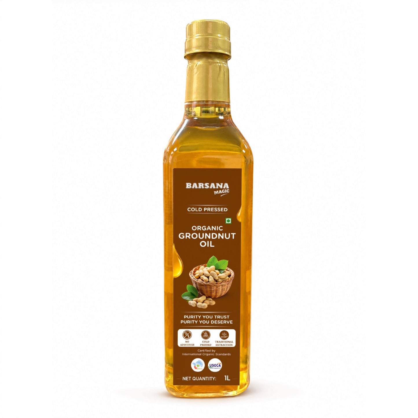 Cold Pressed Organic Groundnut Oil 1L