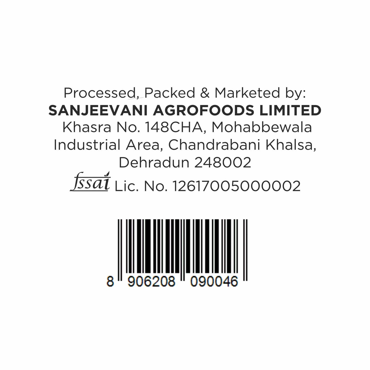 Barsana Magic and Sanjeevani Agrofoods Limited branding and contact information on a white background