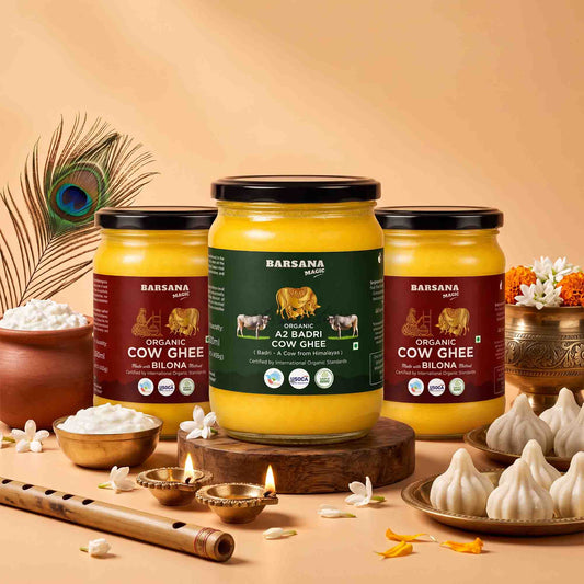 Organic A2 Badri Cow Ghee 1pc. + Organic Bilona Cow Ghee 2pcs.( Pack of 3 )