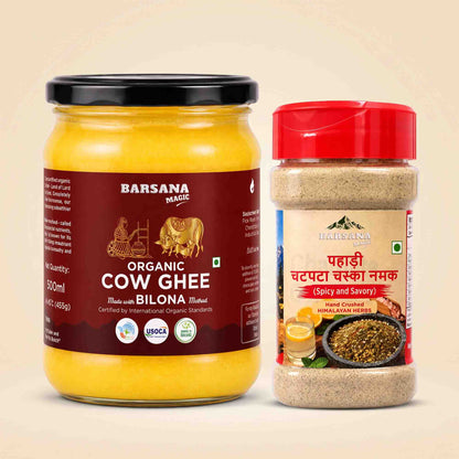 Organic Bilona Cow Ghee and Pahadi Chatpata Chaska Combo