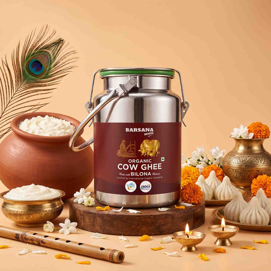 Organic Bilona Cow Ghee Dolchi 2.5L | Stainless Steel Family Saver Pack