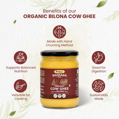 Organic A2 Badri Cow Ghee 500ML and Organic Bilona Cow Ghee 500ML (Pack of 2)