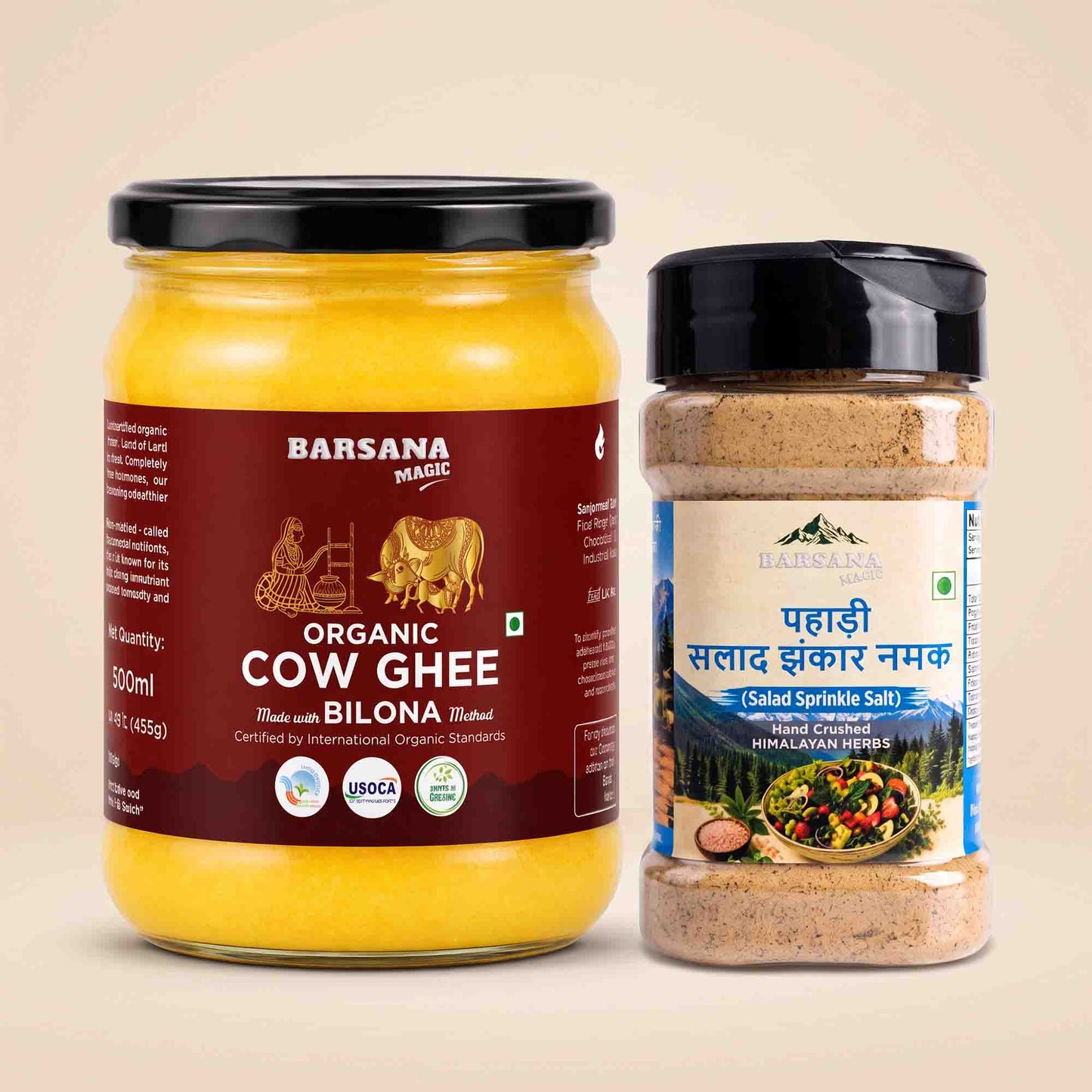 Organic Bilona Cow Ghee and Salad Jhankar Namak Combo