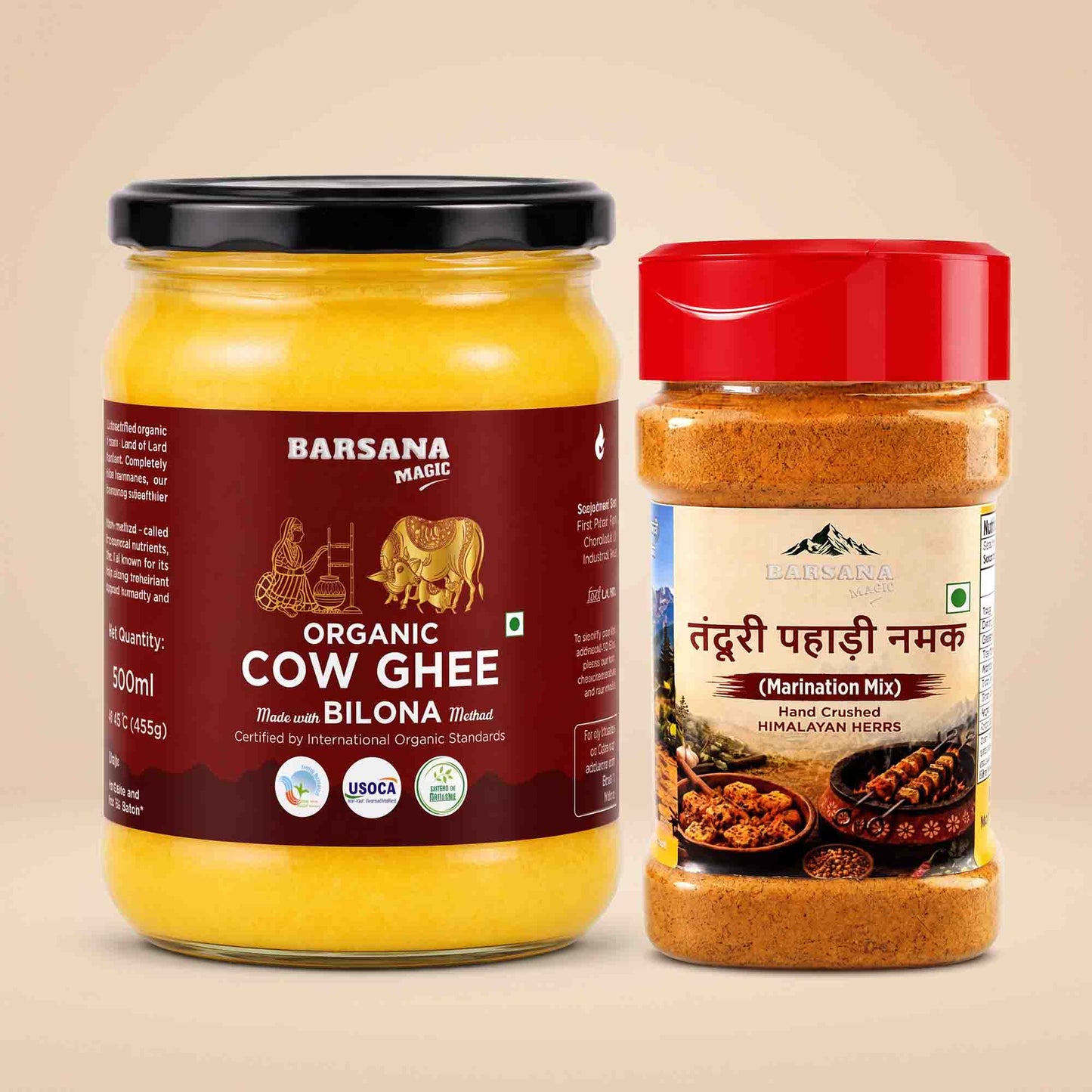 Organic Bilona Cow Ghee and Tandoori Pahadi Namak Combo