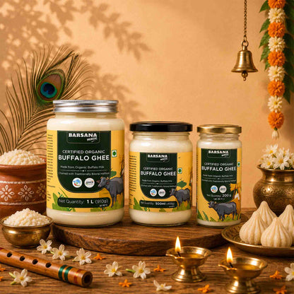 Organic Buffalo Ghee - Pack of 3 - 200g, 500ml, 1L