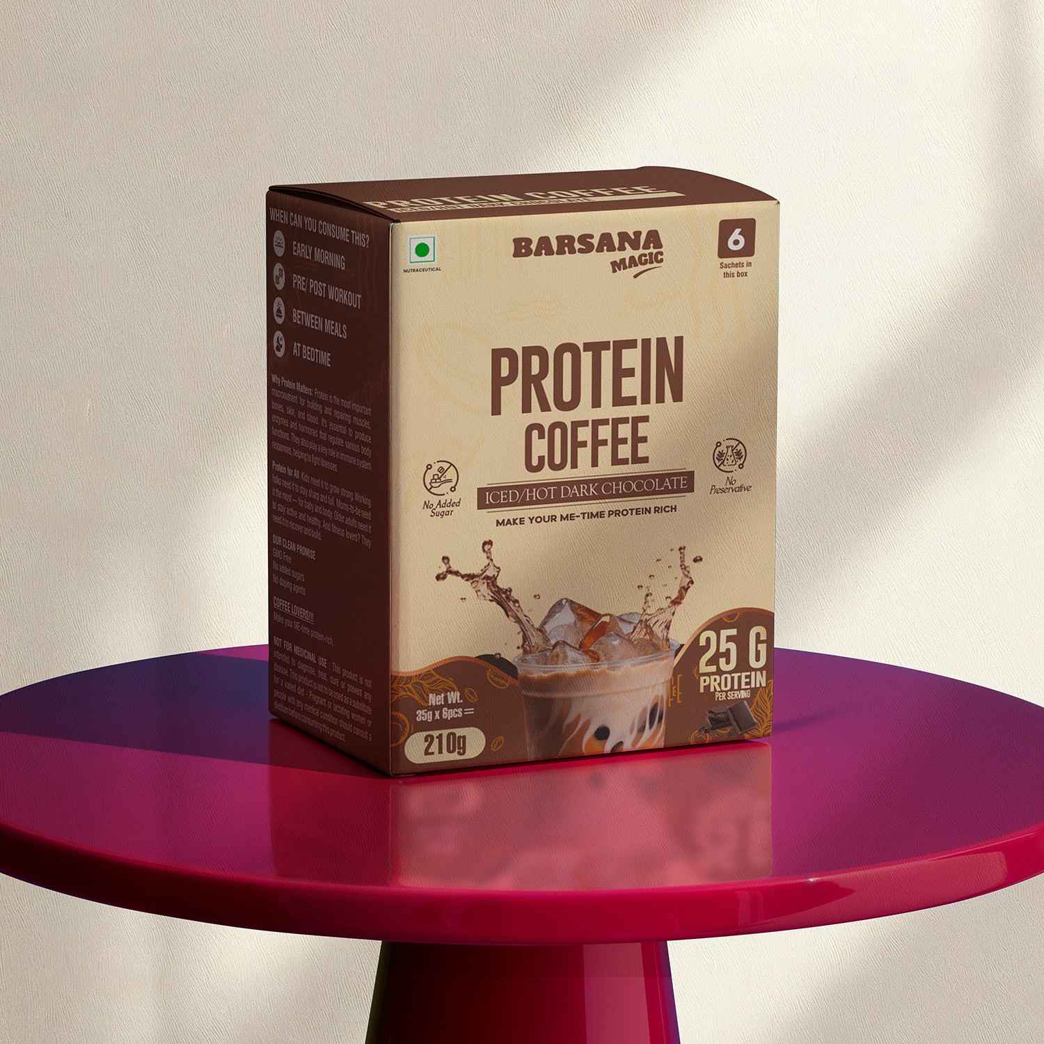 Barsana Magic and iced hot dark chocolate coffee
