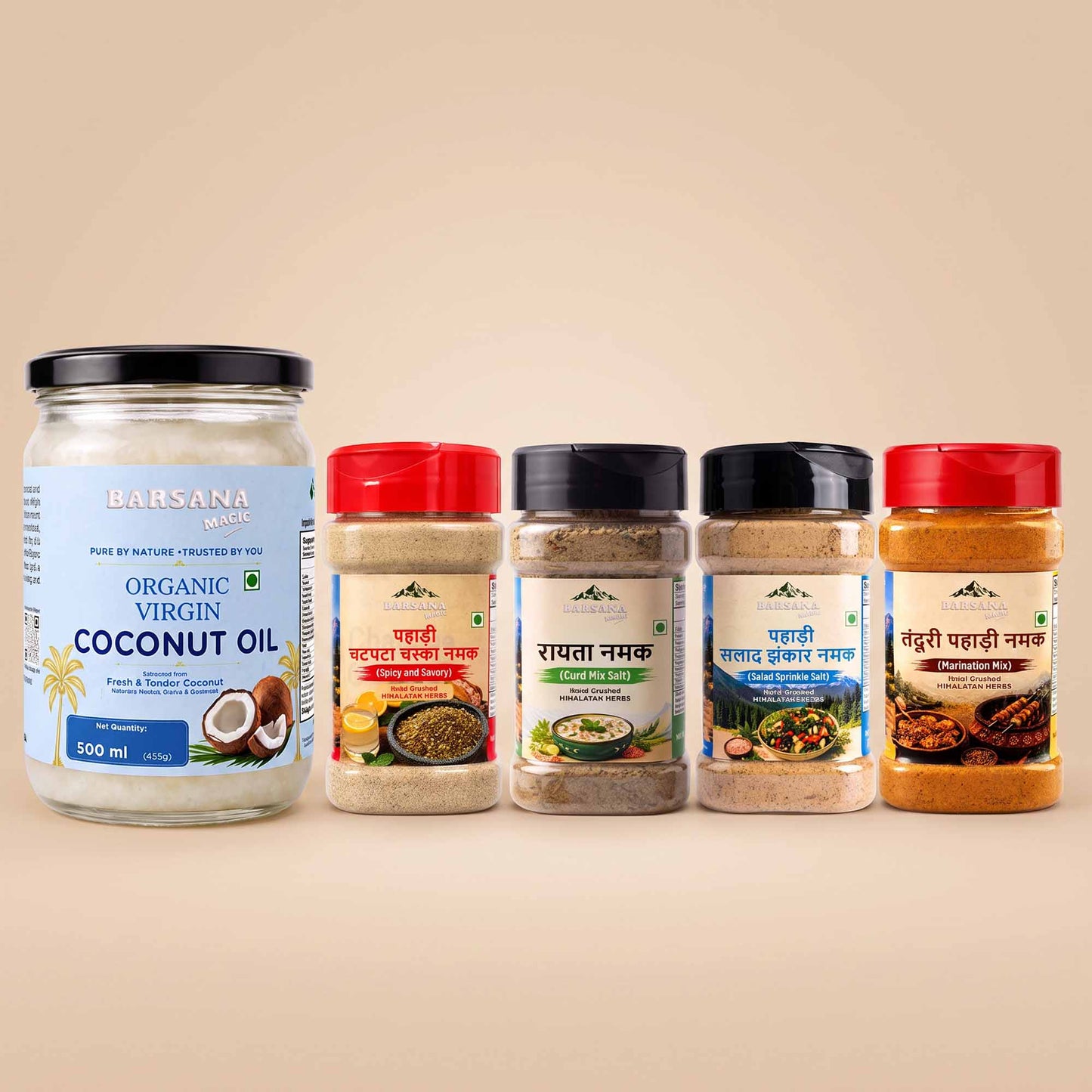 Organic Virgin Coconut Oil & Himalayan Pahadi Namak Combo