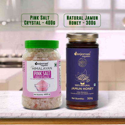 Barsana Magic and Two jars of Sanjeevani Organics products on a kitchen counter.