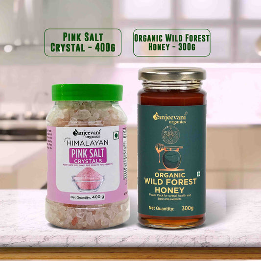 Barsana Magic and Two jars of Sanjeevani Organics products on a kitchen counter.