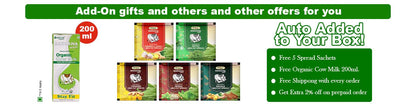 Barsana Magic and Promotional banner with various products and text about add-on gifts and offers.