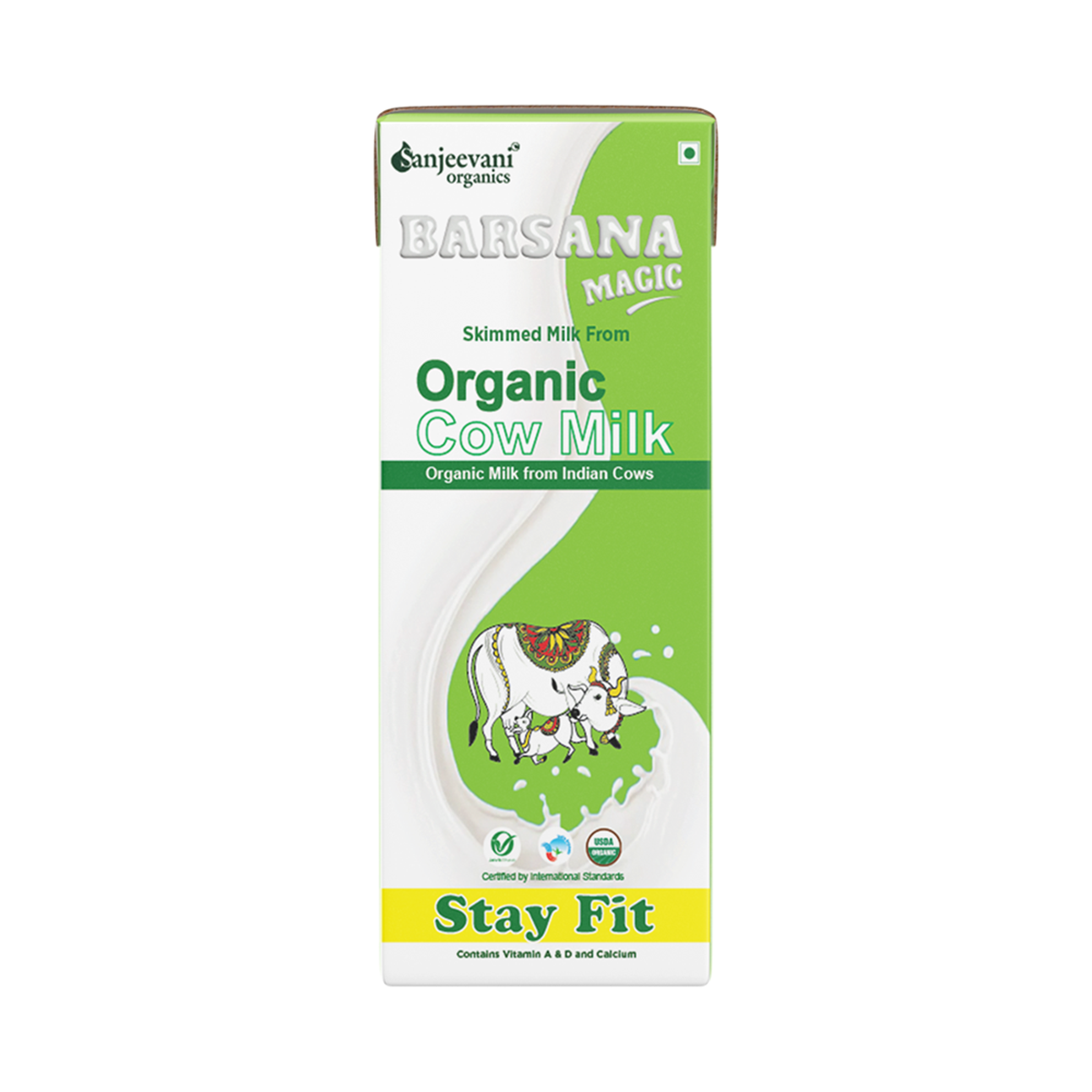 Organic Cow Milk Stay Fit Milk 200ML (24pc. in One Carton Box)
