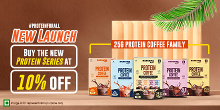 Barsana Magic and new launch protien and coffee banner