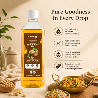 Cold Pressed Organic Groundnut Oil 500ml
