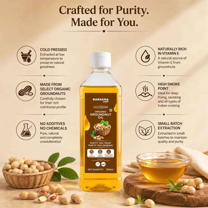 Cold Pressed Organic Groundnut Oil 500ml