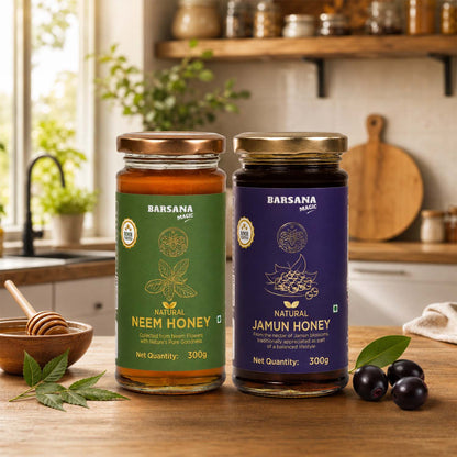 Natural Jamun Honey and  Natural Neem Honey (Pack of 2)