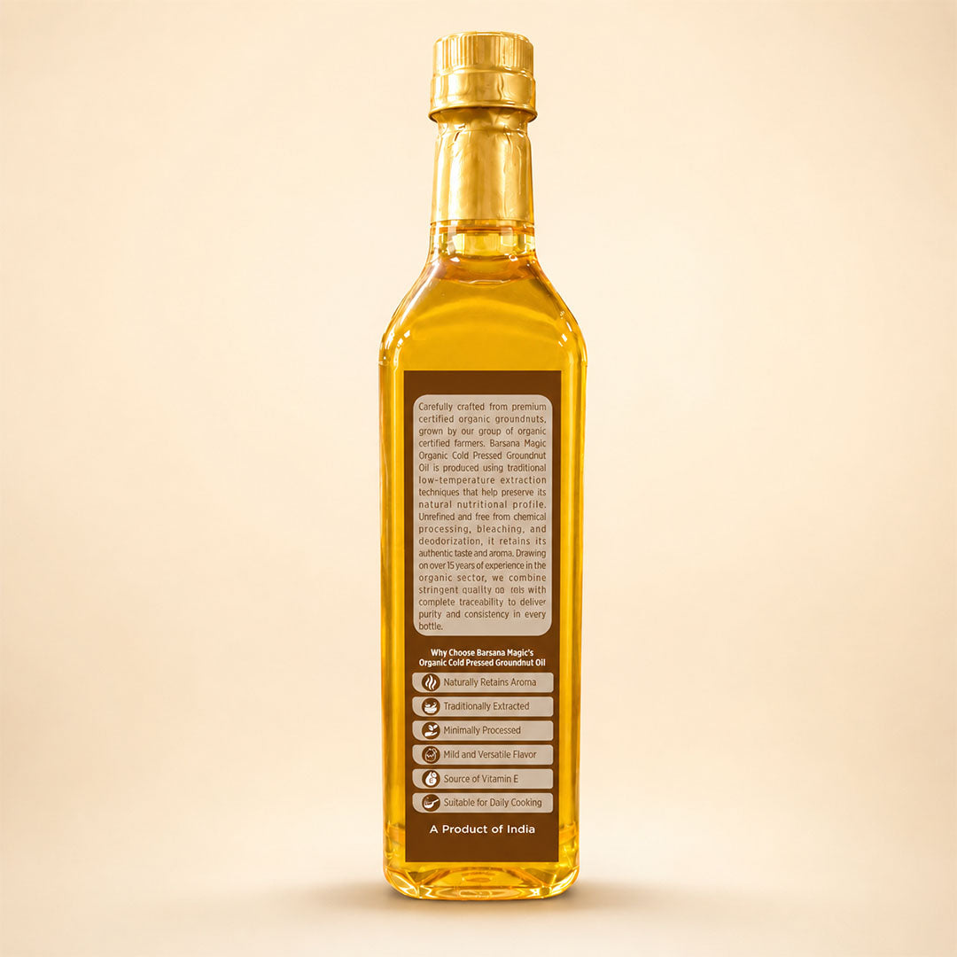Cold Pressed Organic Groundnut Oil 1L