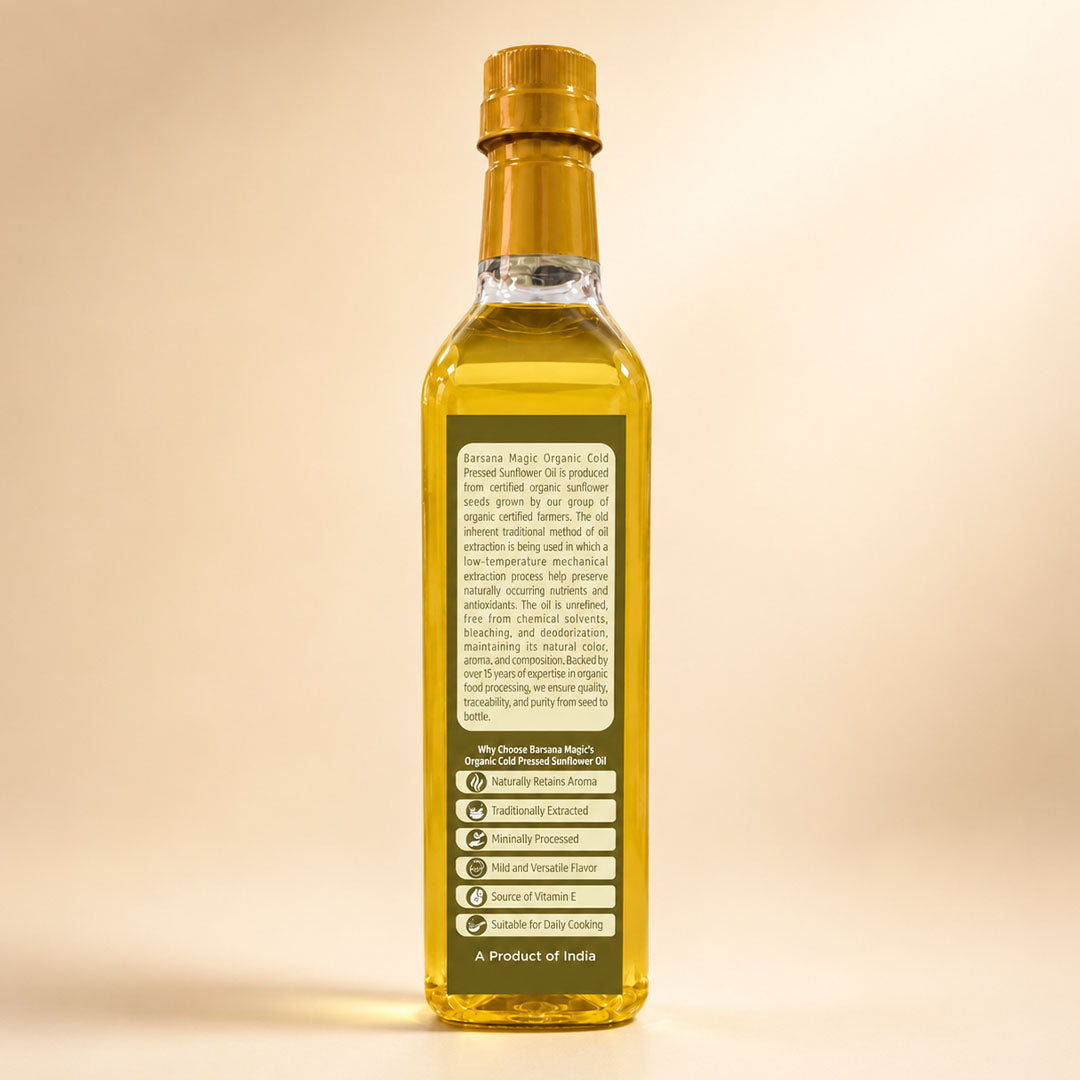 Cold Pressed Sunflower Oil 1L | Certified Organic