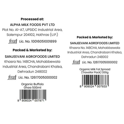 Barsana Magic and Back label of a product with processing and packaging details on a white background